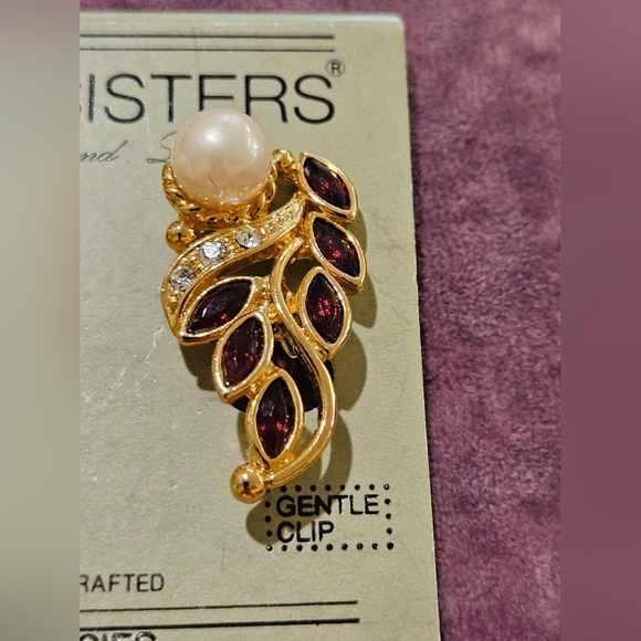 FANTASTIC vintage Mid Century Two-sisters Clip-on Earrings - Picture 4 of 7